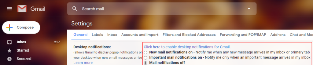 gmail notification