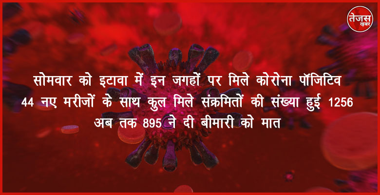 सोमवार को इटावा में इन जगहों पर मिले कोरोना पॉजिटिव 44 नए मरीजों के साथ कुल मिले 