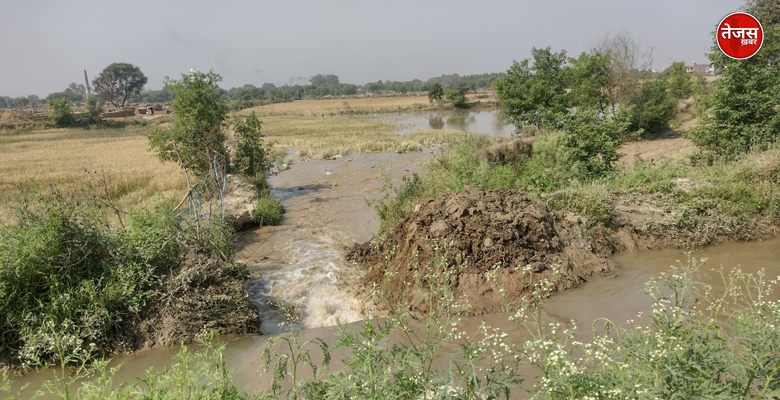 बंबा की खंदी कटने से 20 बीघा फसल हुई जलमग्न