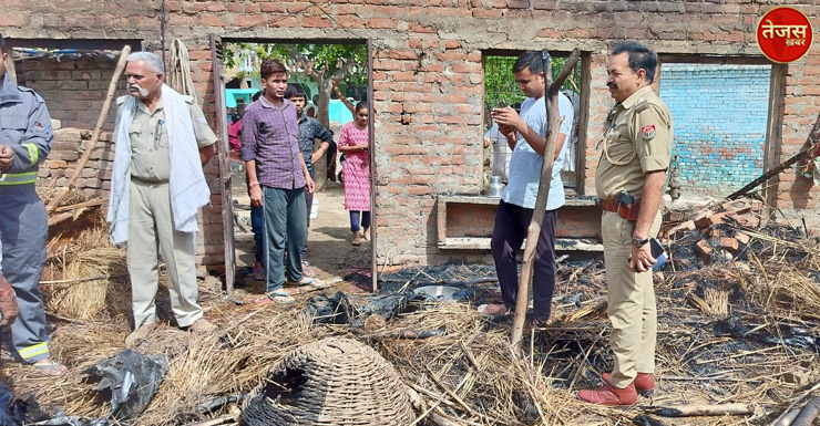 खाना बनाते समय गैस सिलेंडर में लगी आग, बृद्धा झुलसी